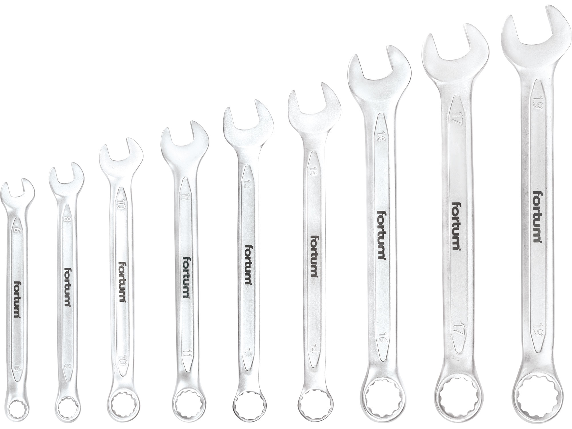 Ostatní Klíče očkoploché, sada 9ks FORTUM, 6-19mm