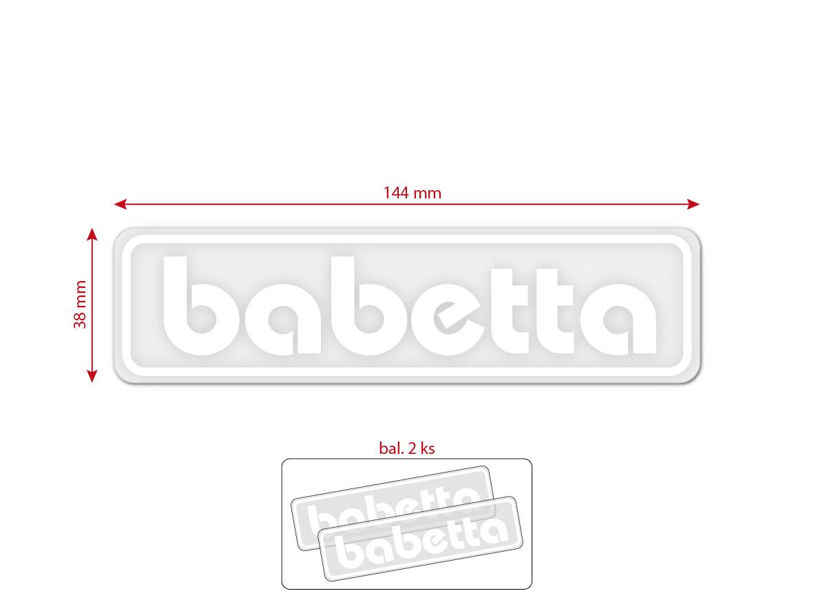 MOTOMAX, s.r.o. Nálepka BABETTA 135x25 bílá 2ks *M