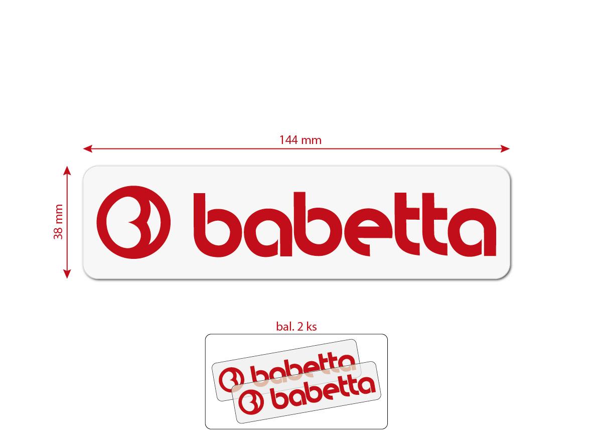 MOTOMAX, s.r.o. Nálepka BABETTA 135x25 červená 2ks *M