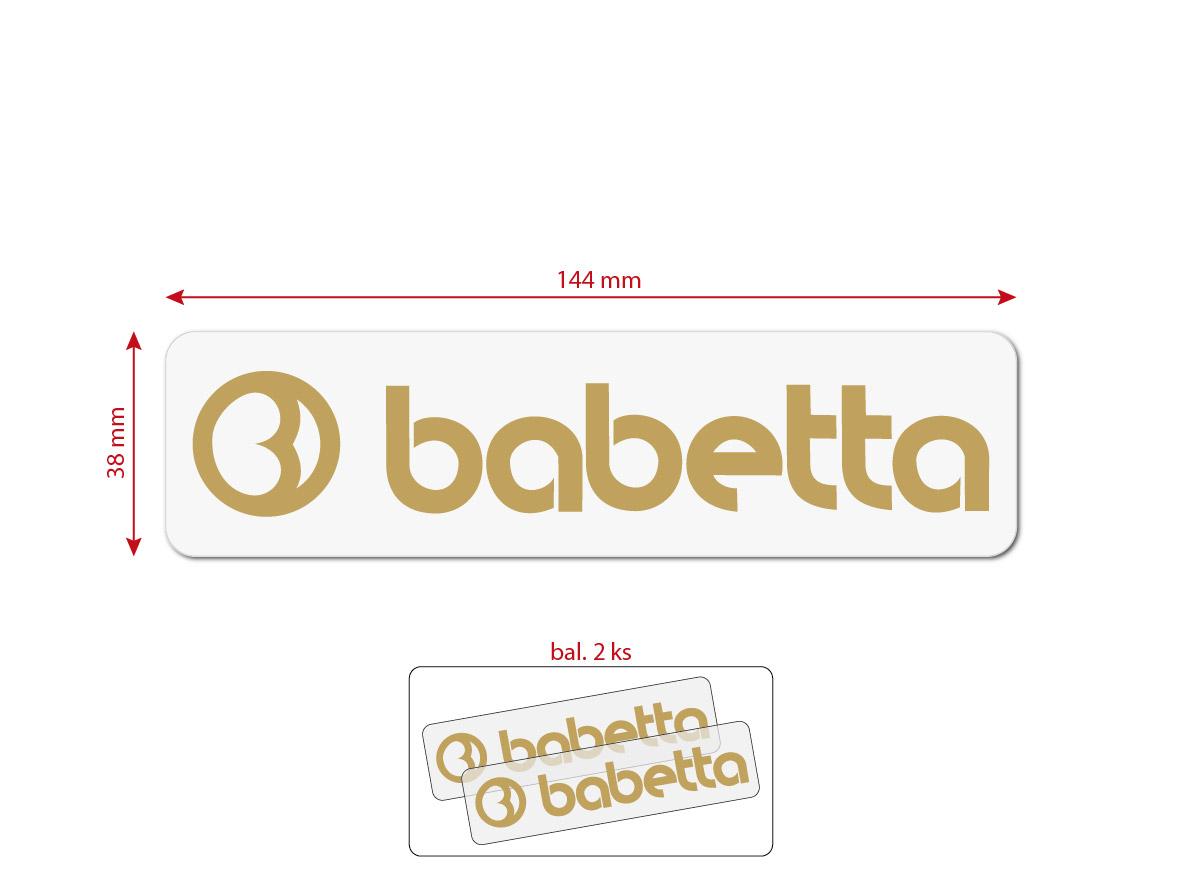 MOTOMAX, s.r.o. Nálepka BABETTA 135x25 zlatá 2ks *M
