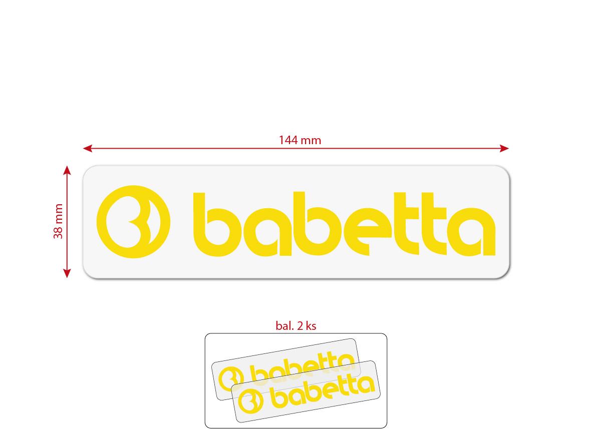 MOTOMAX, s.r.o. Nálepka BABETTA 135x25 žlutá 2ks *M
