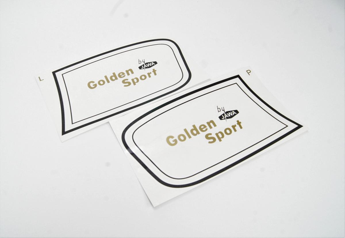 MOTOMAX, s.r.o. Nálepka JAWA 50 - 23 Mustang Golden Sport s linkou 2ks  *M