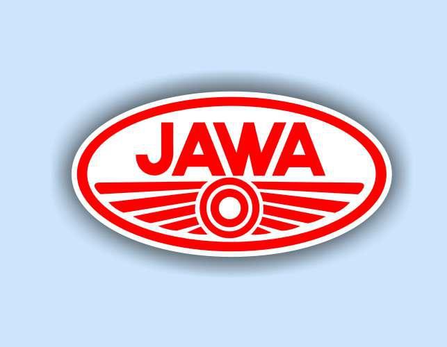 MOTOMAX, s.r.o. Nálepka JAWA 70x35 červená  2ks