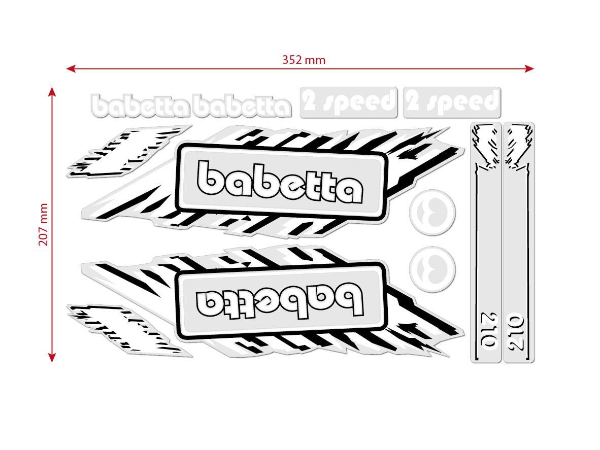 MOTOMAX, s.r.o. Sada nálepek BABETTA bílá  *M