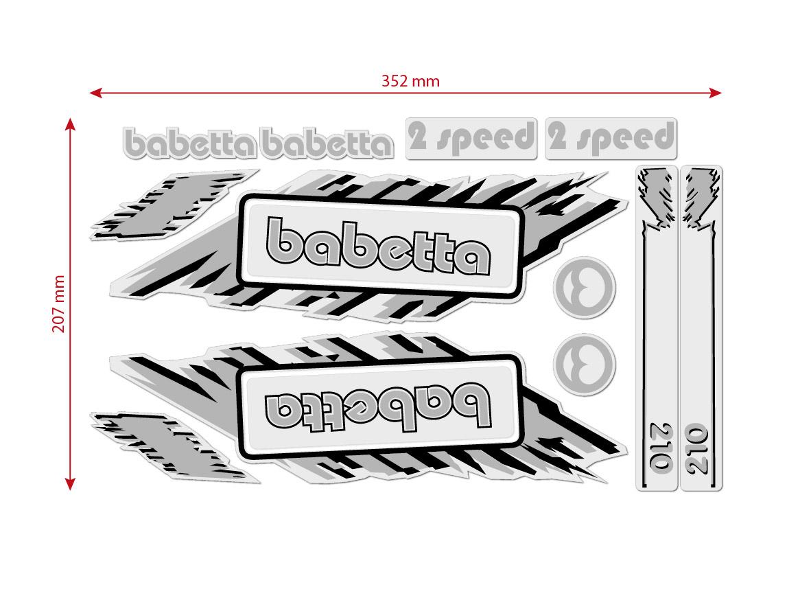 MOTOMAX, s.r.o. Sada nálepek BABETTA šedá  *M