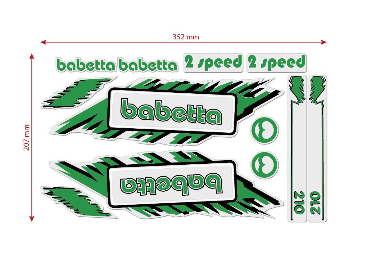 MOTOMAX, s.r.o. Sada nálepek BABETTA zelená  *M