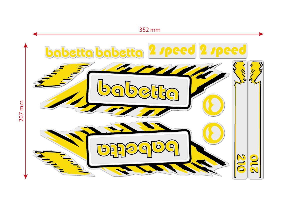 MOTOMAX, s.r.o. Sada nálepek BABETTA žlutá  *M