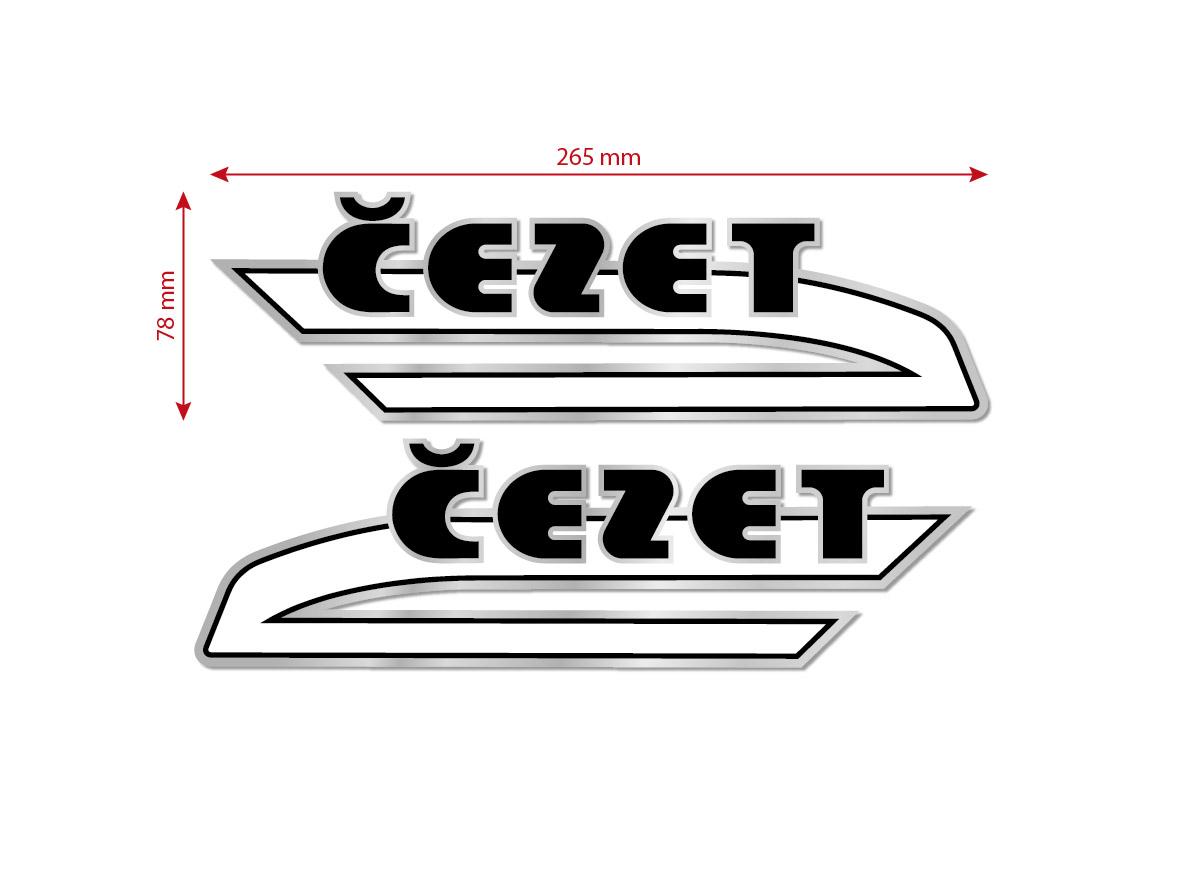 MOTOMAX, s.r.o. Sada nálepek nádrže ČZ 487, 488 černá  *M