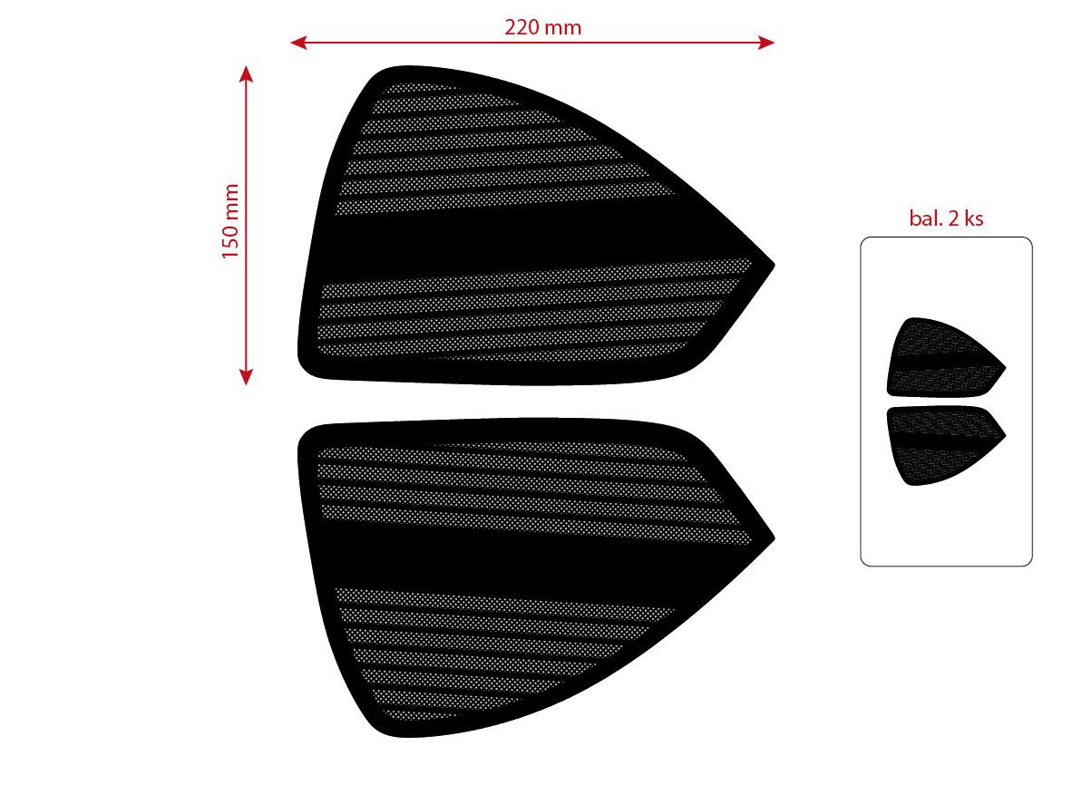 MOTOMAX, s.r.o. Sada nálepek nádrže ČZ černá 2ks  *M