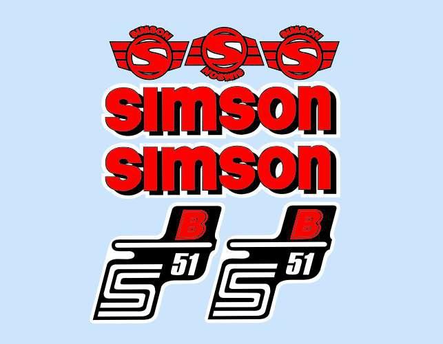 MOTOMAX, s.r.o. Sada nálepek SIMSON červená  *M