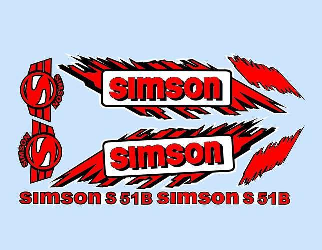 MOTOMAX, s.r.o. Sada nálepek SIMSON červená  *M