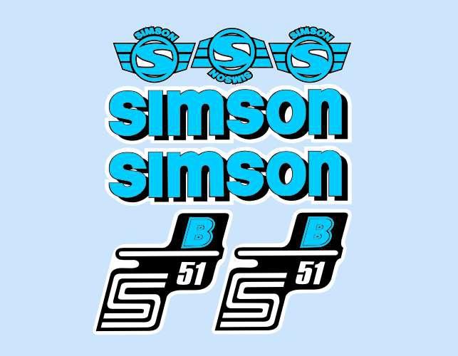 MOTOMAX, s.r.o. Sada nálepek SIMSON modrá  *M