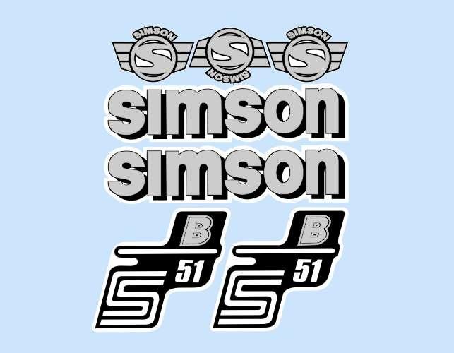 MOTOMAX, s.r.o. Sada nálepek SIMSON šedá  *M