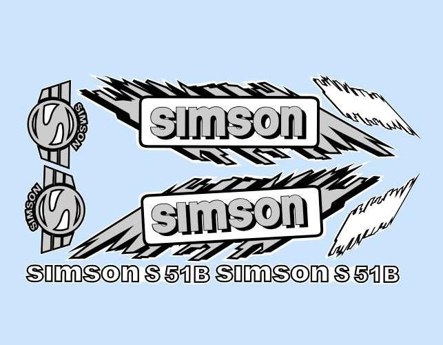 MOTOMAX, s.r.o. Sada nálepek SIMSON šedá  *M