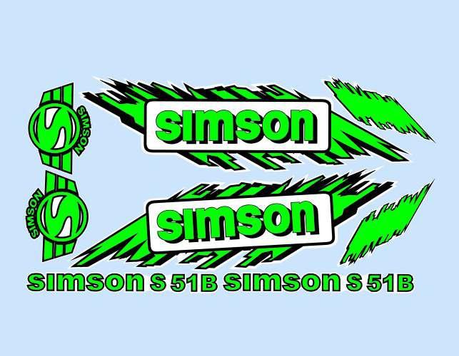 MOTOMAX, s.r.o. Sada nálepek SIMSON zelená  *M
