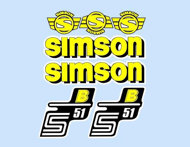 MOTOMAX, s.r.o. Sada nálepek SIMSON žlutá  *M