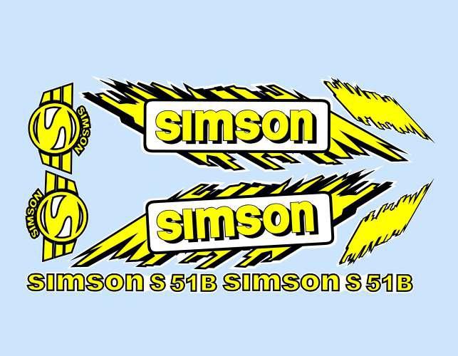 MOTOMAX, s.r.o. Sada nálepek SIMSON žlutá  *M