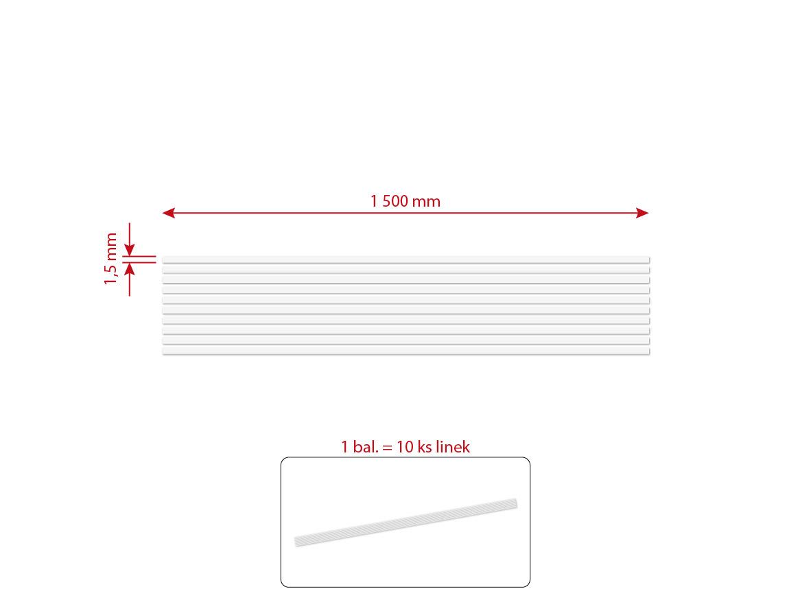 MOTOMAX, s.r.o. Samolepící linka bílá 1,5 x 1500mm 10 linek  *M