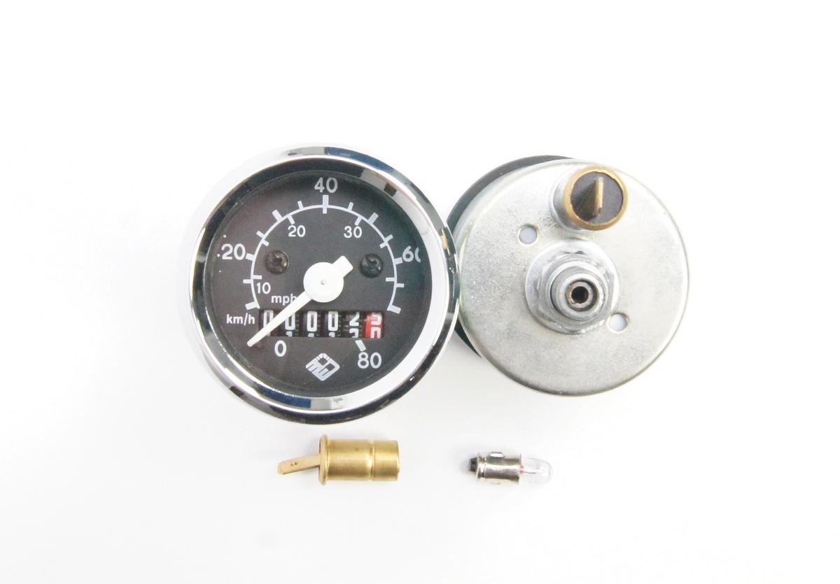 Ostatní Tachometr 80km/h s podsvícením BABETTA - černý ciferník