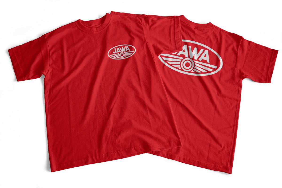 Ostatní Tričko s potiskem JAWA - L červené