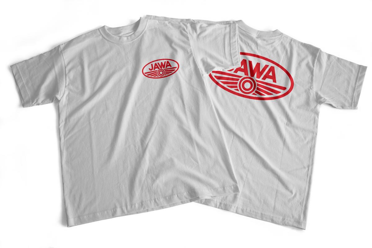 Ostatní Tričko s potiskem JAWA - S bílé