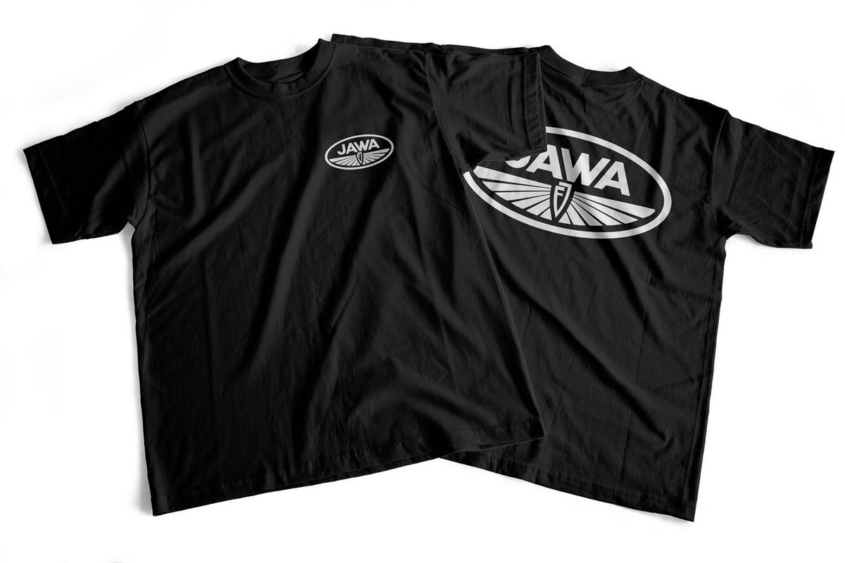Ostatní Tričko s potiskem JAWA Fratišek Janeček (FJ) velikost - 5XL černé