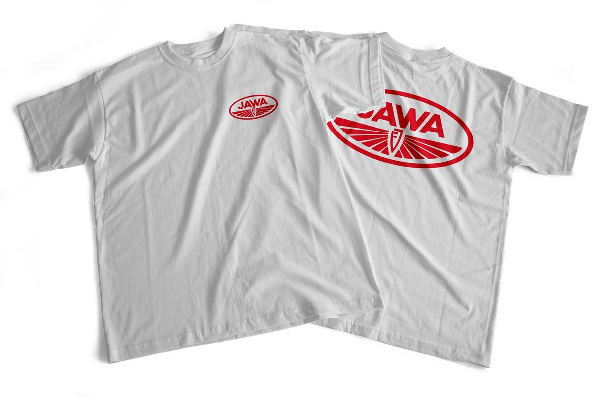 Ostatní Tričko s potiskem JAWA Fratišek Janeček (FJ) velikost - XL bílé