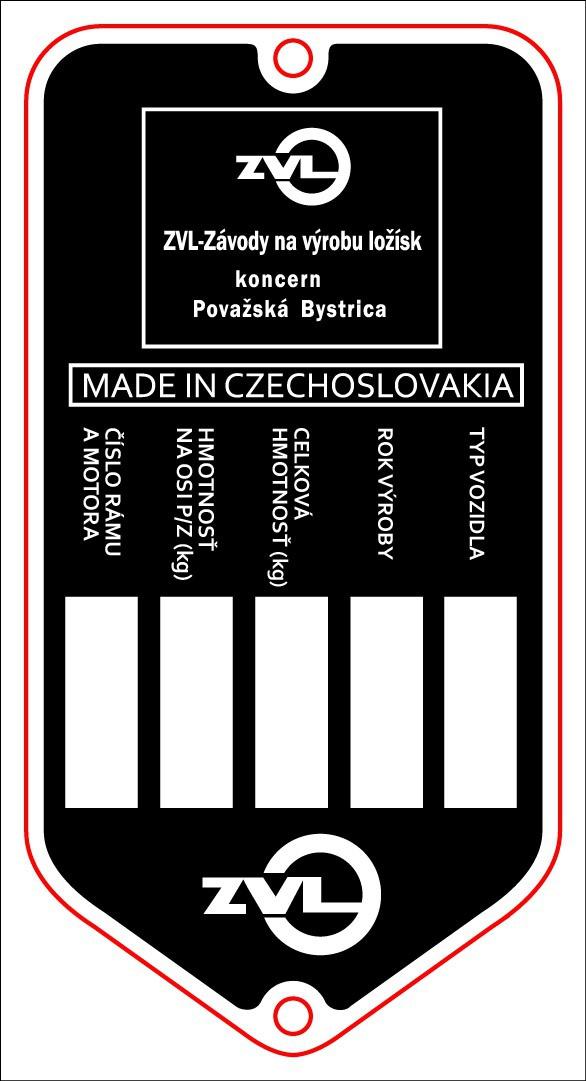 MOTOMAX, s.r.o. Výrobní štítek s nýty  BABETTA  ZVL  *M