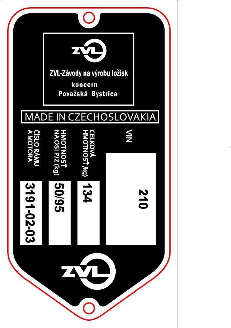 MOTOMAX, s.r.o. Výrobní štítek s nýty  BABETTA 210 ZVL  *M