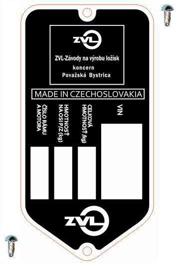 MOTOMAX, s.r.o. Výrobní štítek s nýty  BABETTA ZVL  *M