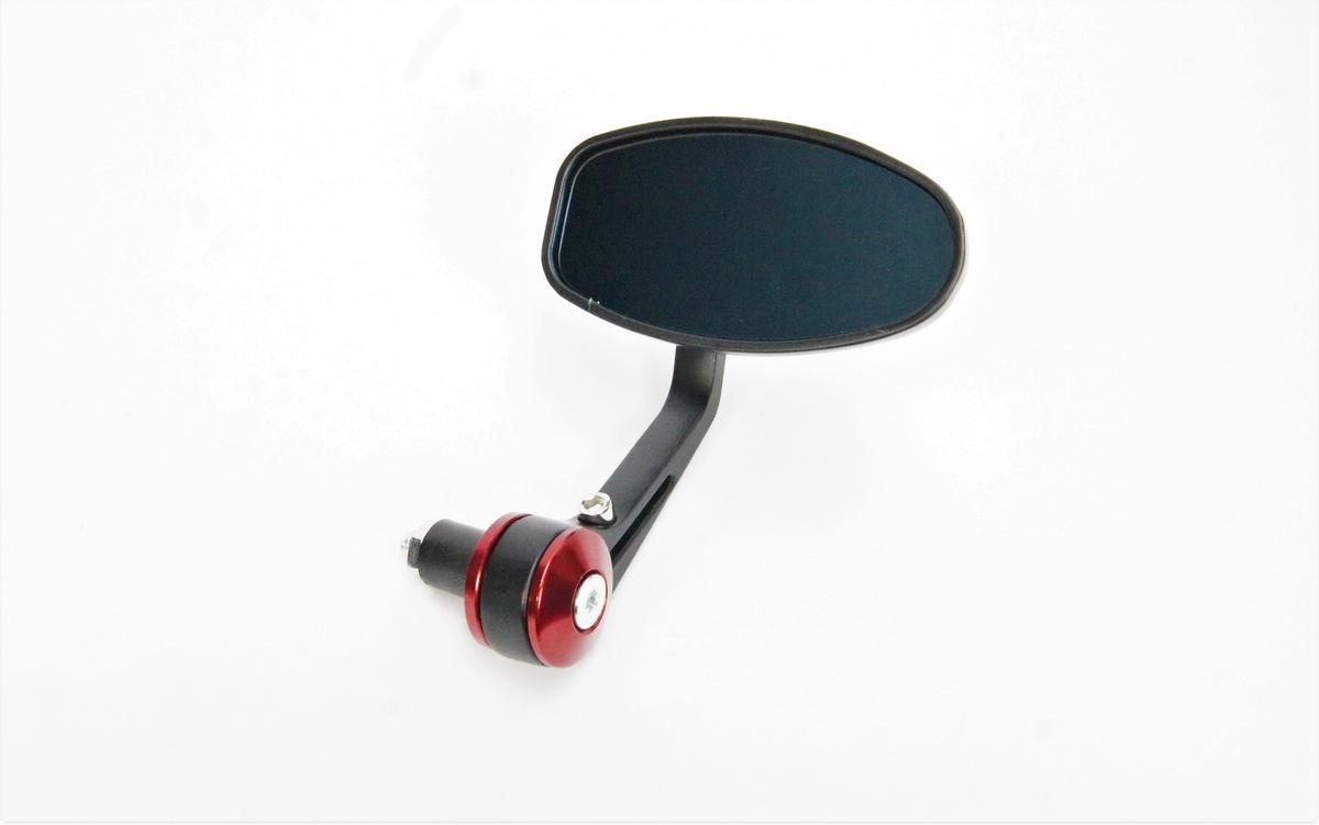 Ostatní Zrcátko do řídítek UNI L / P (Alu. černý držák - červvená zátka)