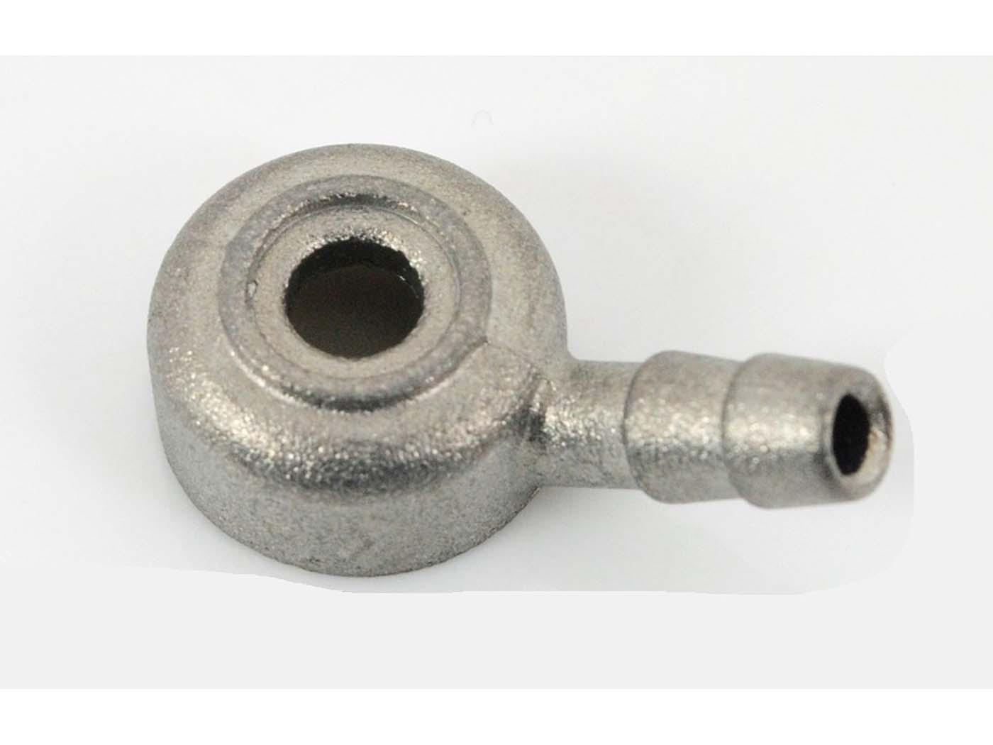 Diverse / Import Šikmý stříbrný konektor palivové hadičky Dellorto pro Piaggio Ciao, Bravo, Garelli Bonanza MG00067294