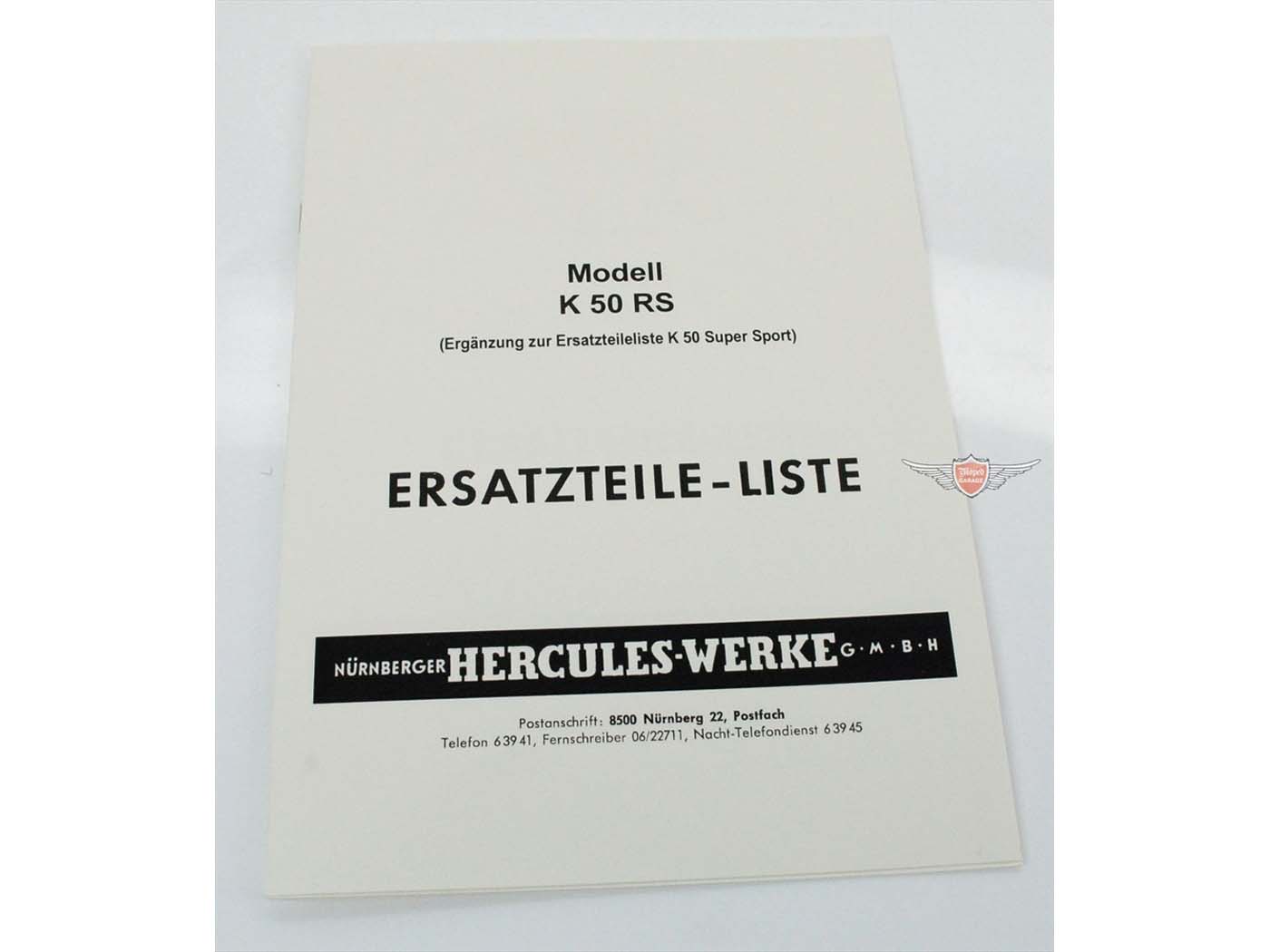 Diverse / Import Doplňek katalogu dílů pro Hercules K 50 Super Sport MG00086194