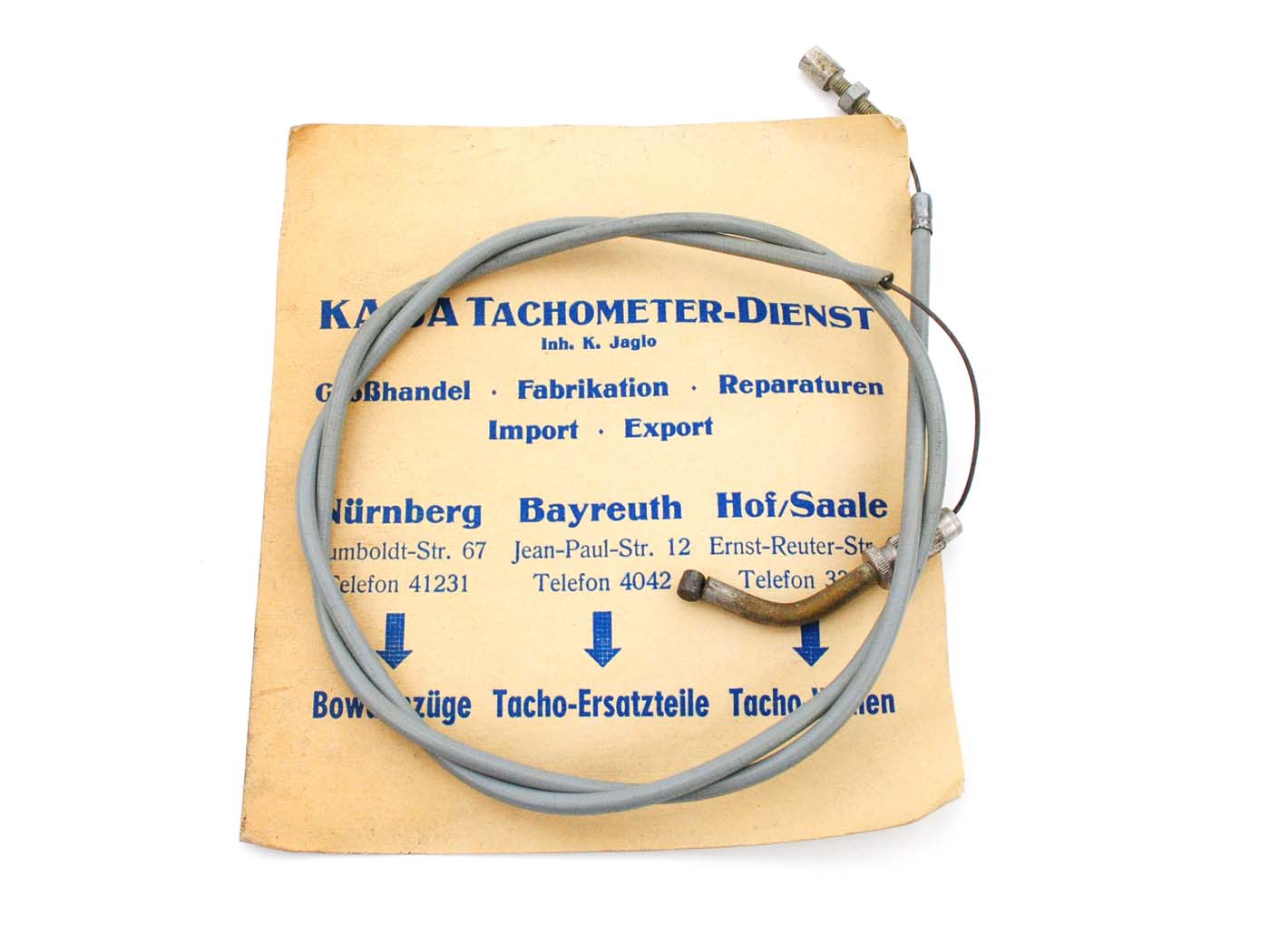 Diverse / Import Řadicí lanko, vnější bowden 950 mm, vnitřní lanko 1150 mm, se seřizovacím šroubem pro Hercules, Miele, DKW, Rixe, Bauer MG00992126