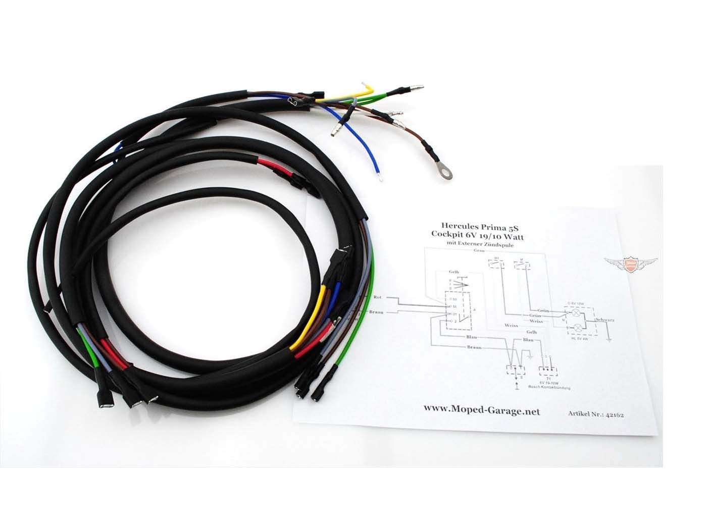 Kabelový svazek Goebel 6 Volt 19/10 Watt černý pro Hercules, Prima 5S MG00042162