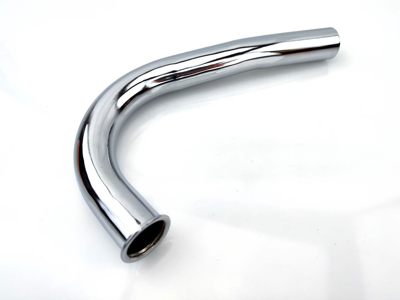 Diverse / Import Výfuková příruba chrom 32 mm 250 mm 1 ohyb vpravo pro Miele K, DKW, Göricke, Gritzner, KTM, Hercules MK K MG00001410