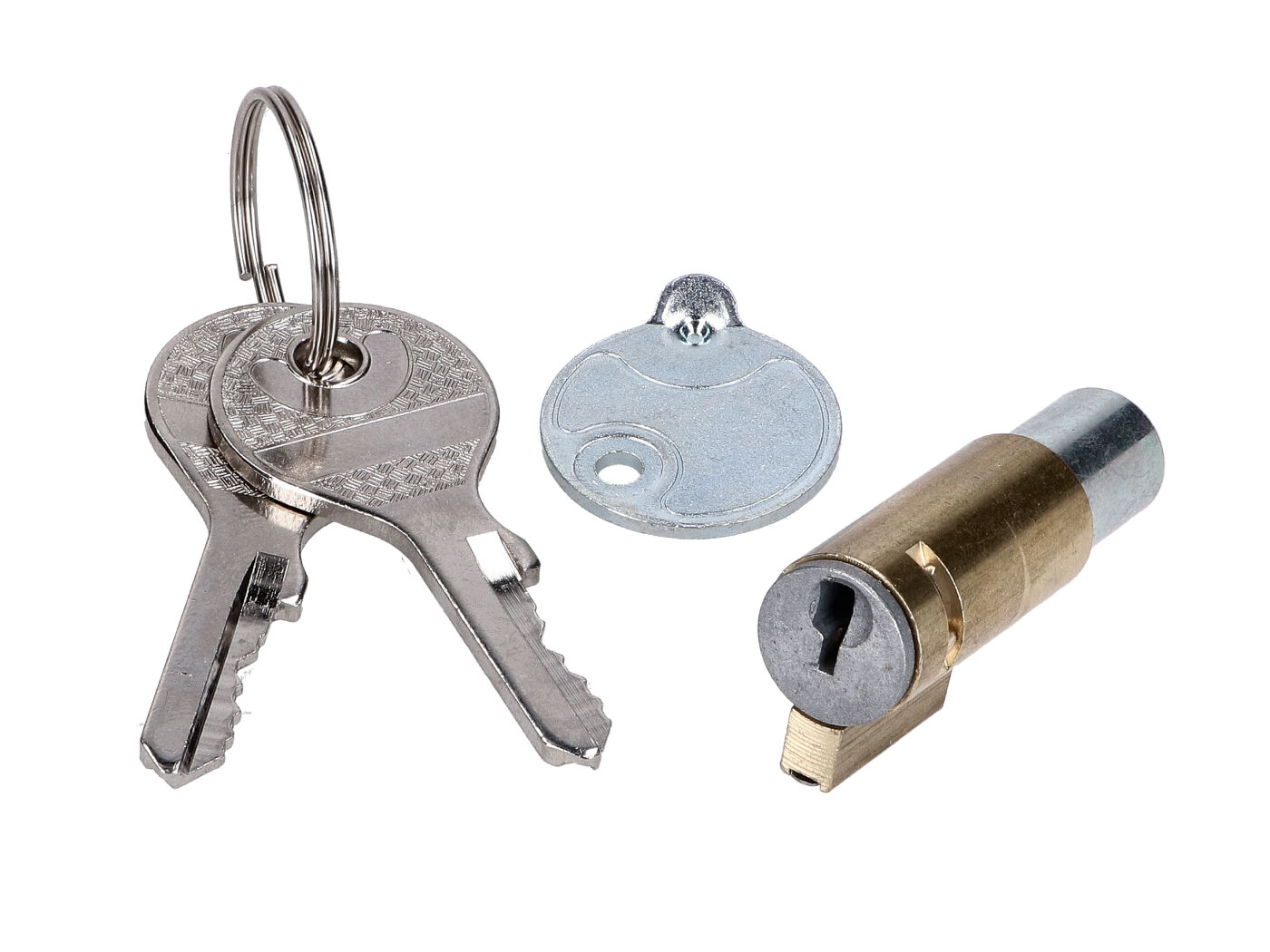 OEM Standard Mosazný zámek řízení 12 mm se 2 klíči a krytkou pro Kreidler Florett K 54, Flory, Zündapp, Hercules MG00002304