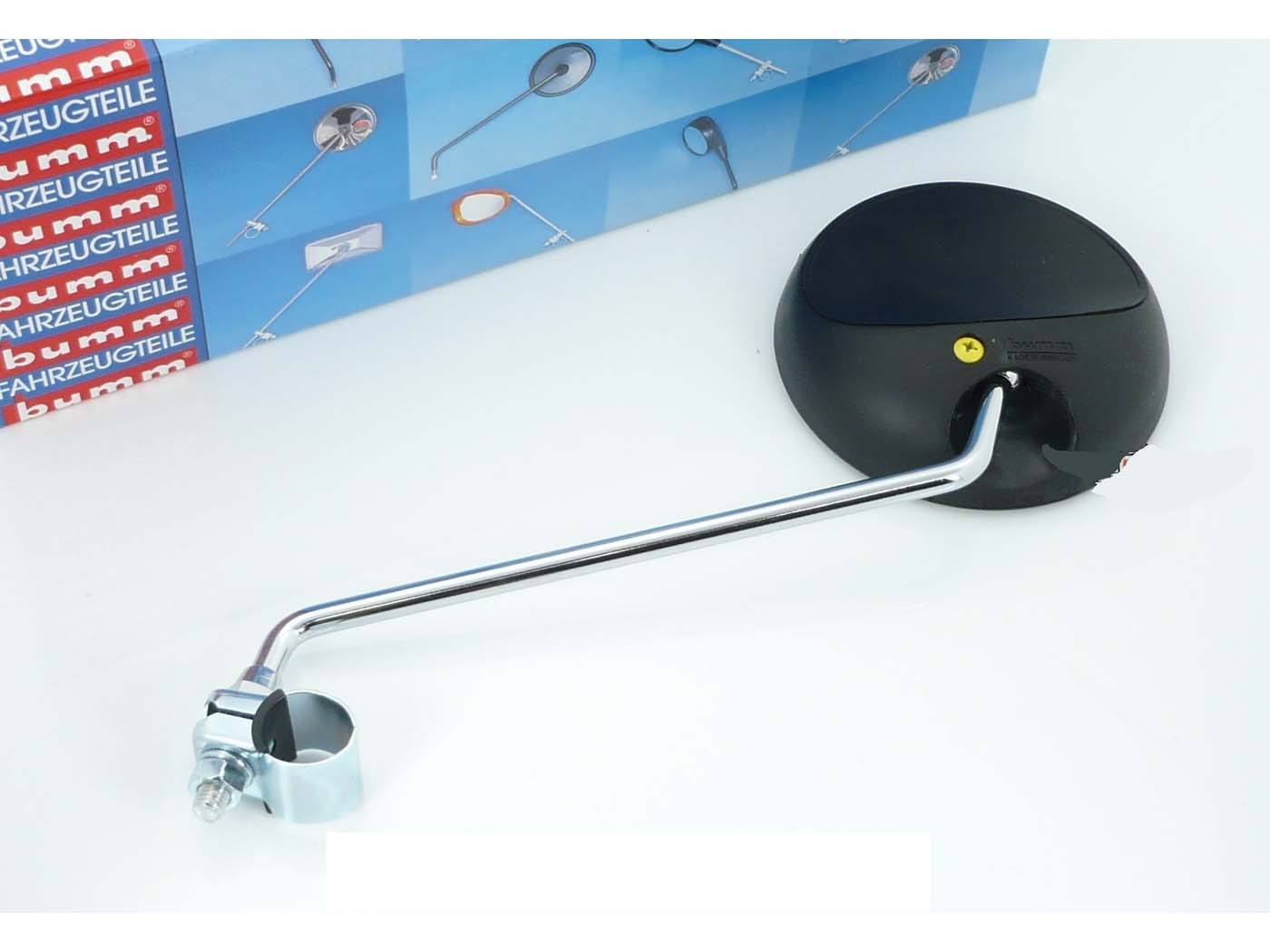 Zrcátko Bumm s objímkou, ploché sklo pro Zündapp, Kreidler, Hercules, DKW, Puch, KTM MG00000193