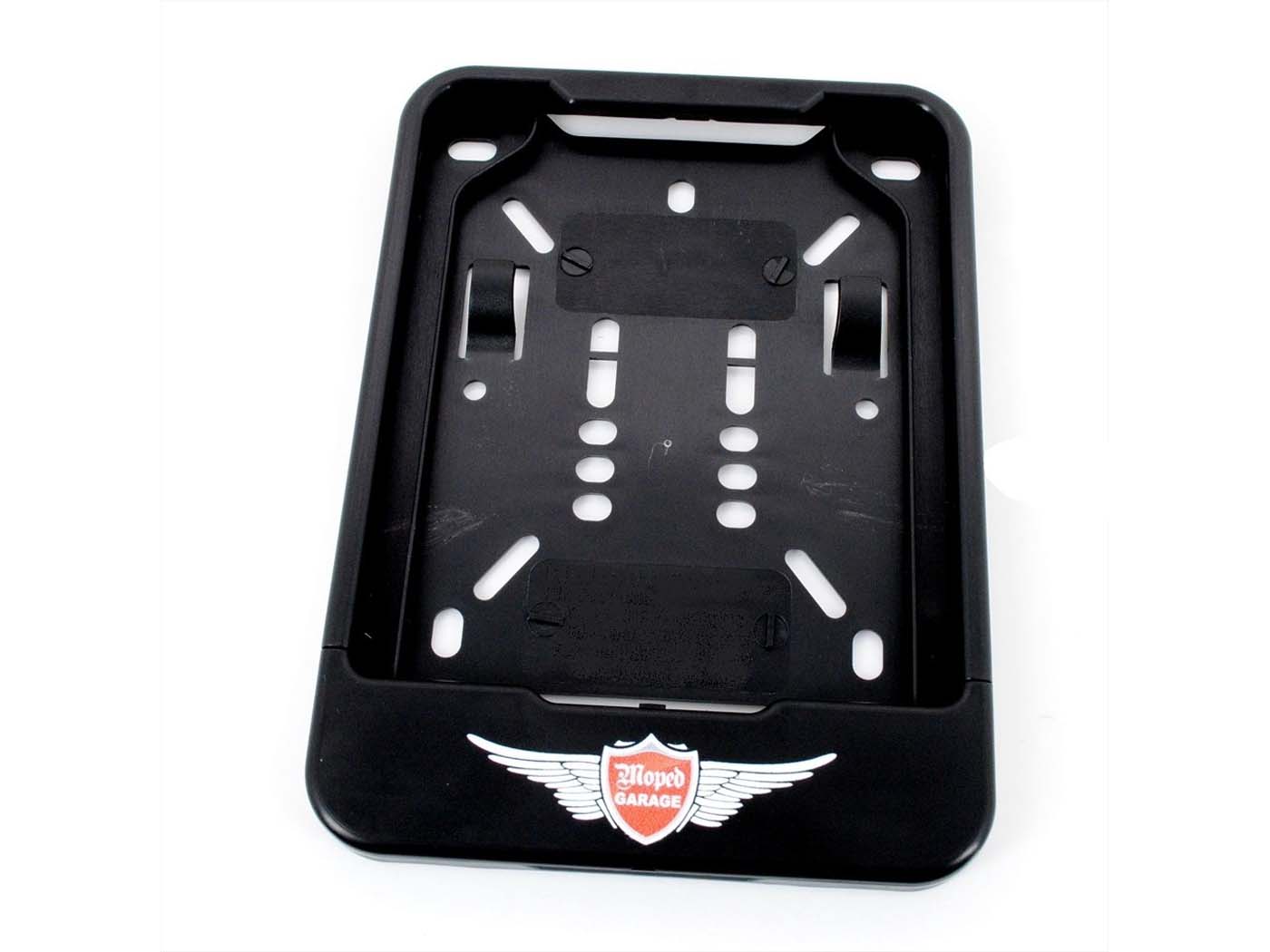 MOGA Černý plastový držák registrační značky pro Moped, Moped, Mokick MG00087109