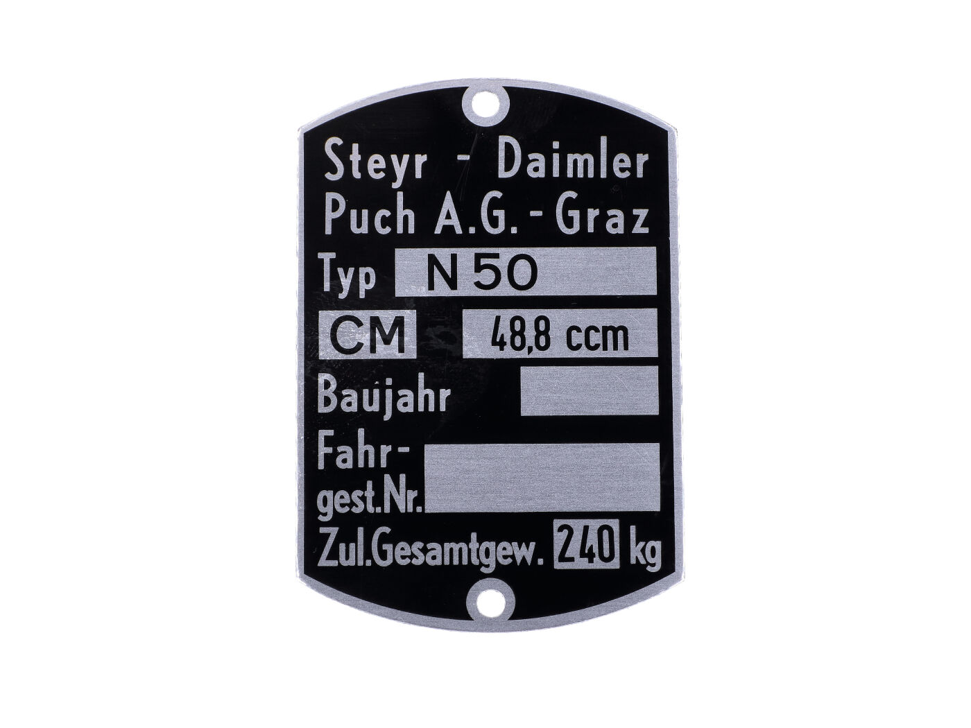 OEM Standard Prázdný štítek 60 x 40 mm pro Puch N 50 MG00083282