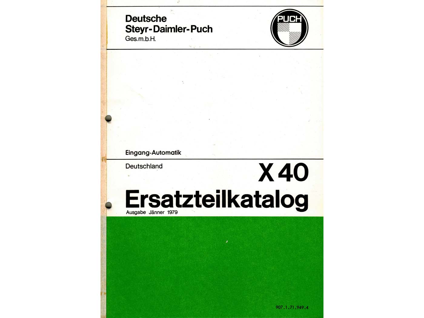 Diverse / Import Katalog náhradních dílů 71 stran DIN A4 pro Puch X 40 MG00086546