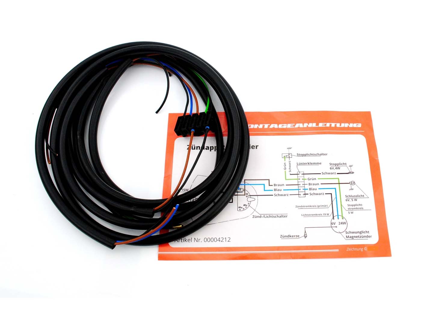 Kabelový svazek Goebel černý s elektrickým schématem pro Zündapp, R 50 MG00004212