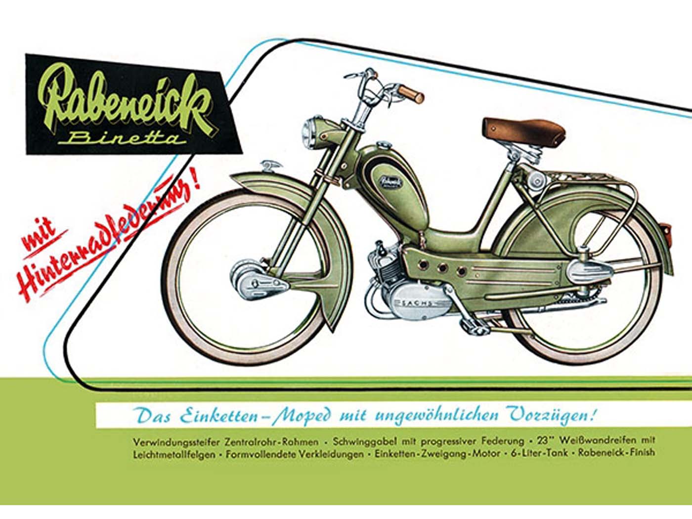Diverse / Import Reklamní plakát moped 29cm 42cm pro Rabeneick Binetta MG00086471