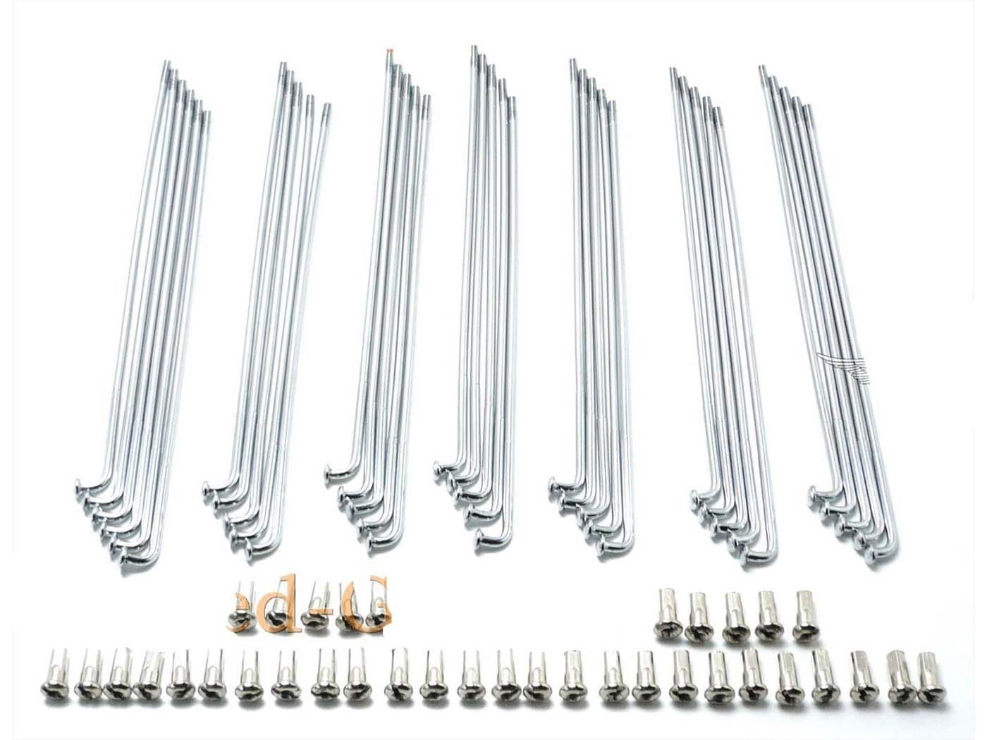 Diverse / Import Dráty chrom 207 mm s niplem (36 kusů) pro Kreidler Florett, Mustang, Cross MG00021256