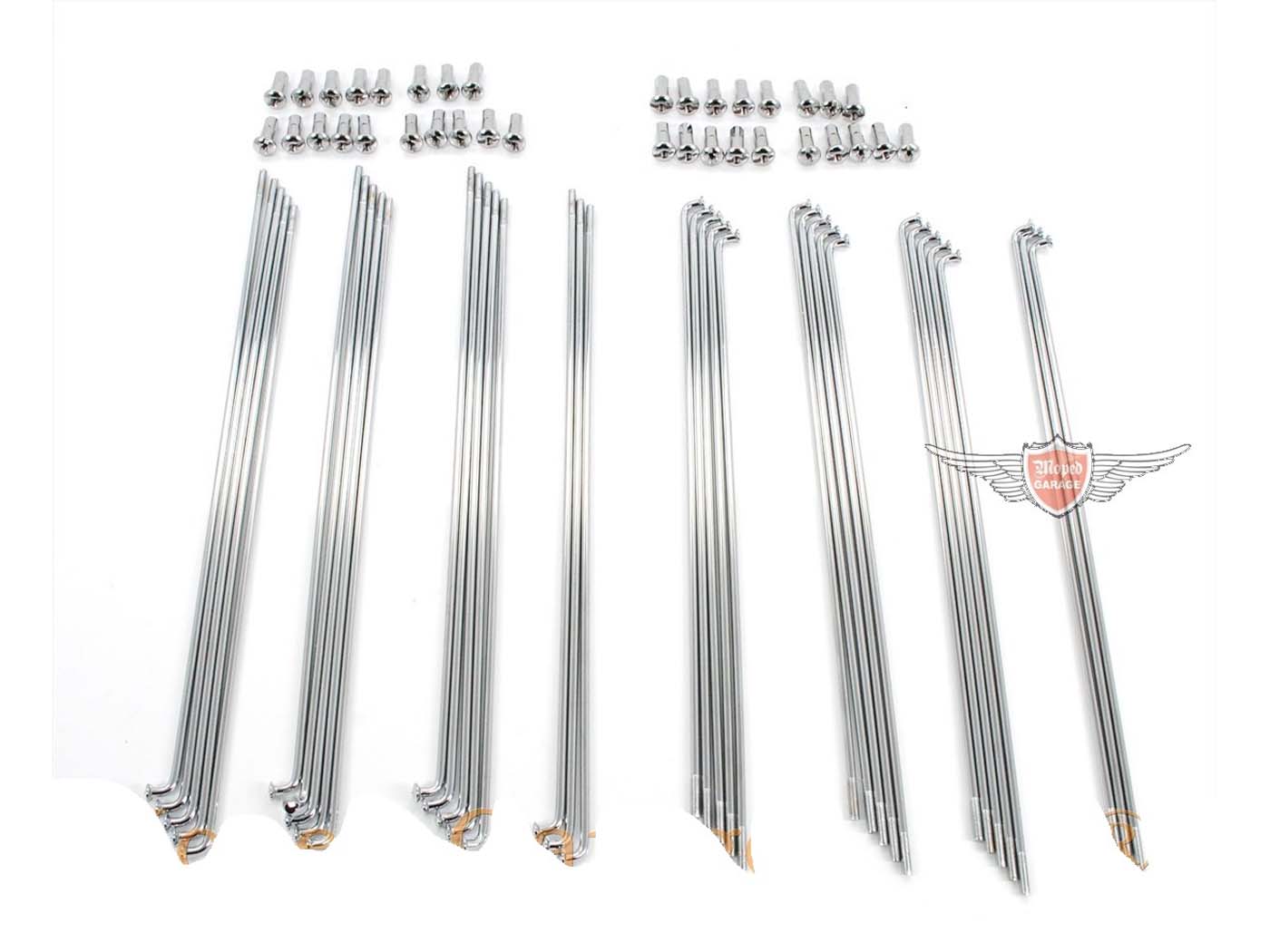 Diverse / Import Chromované dráty kola 18×196 mm 18×205 mm 2,6 mm s niplem (36 ks) pro Puch, MS 50 MG00021246