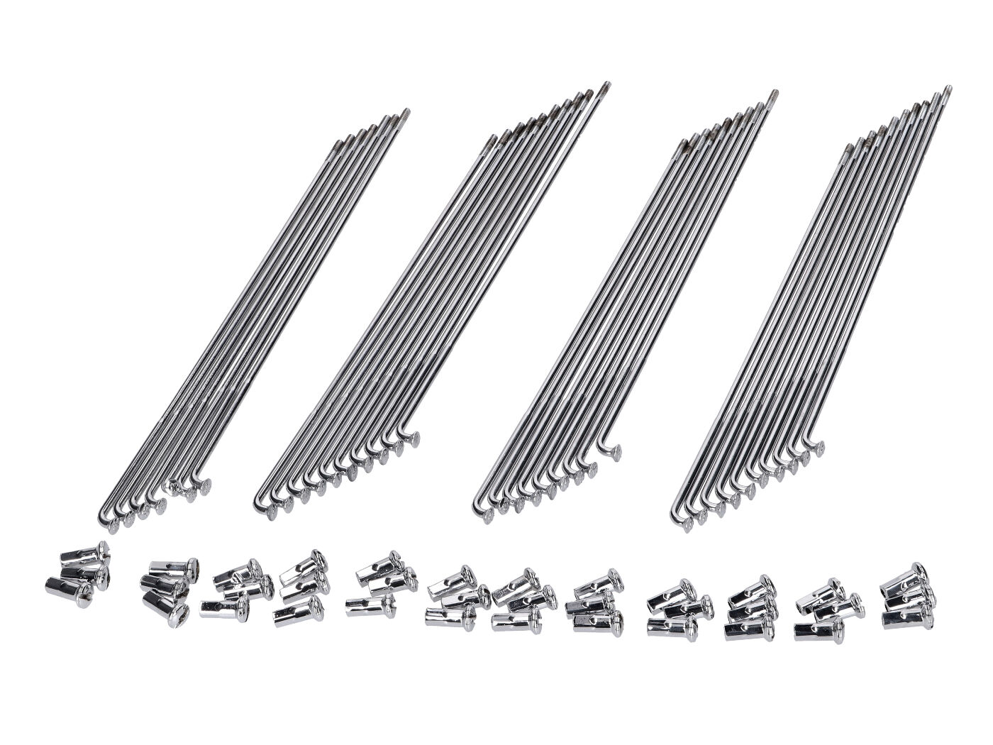 WWS Kleeblatt Dráty výpletu Cloverleaf chrom 183 mm s niplem (36 kusů) pro Kreidler, Flory MF 12, 13 MG00021200