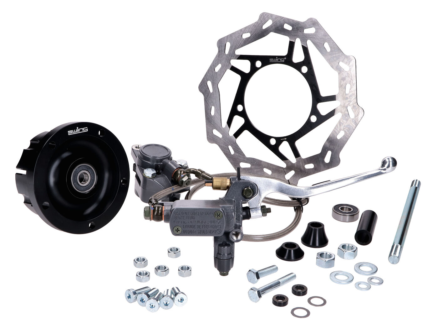 Sada kotoučové brzdy swiing ingenious EBR Harry, černý litý ráfek pro Piaggio Ciao 53423