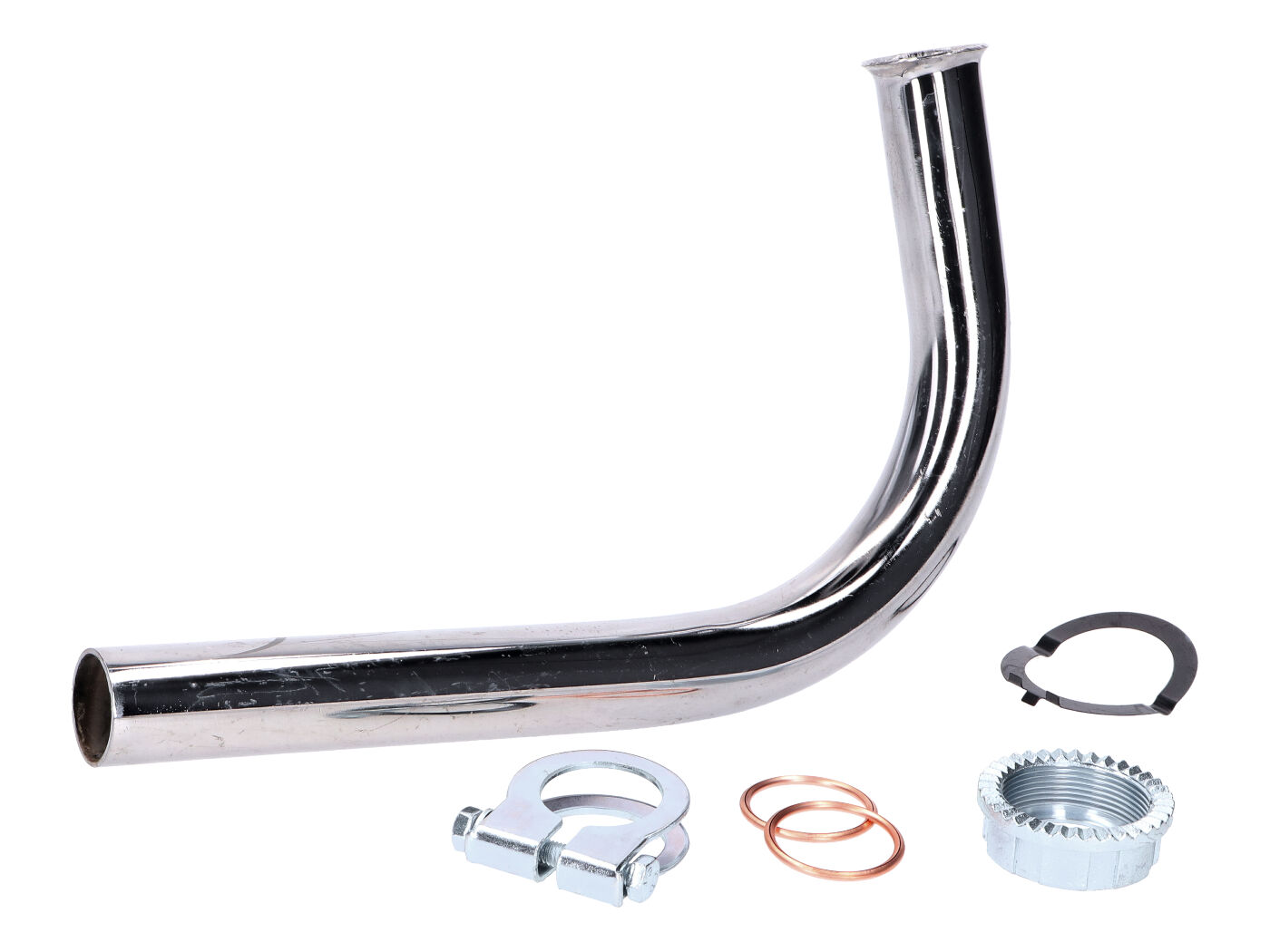 OEM Standard Sada výfukové příruby 28 mm z nerezové oceli pro Simson, Schwalbe KR51/1, SR4-2, SR4-3, SR4-4, Duo4/1 MG00011319