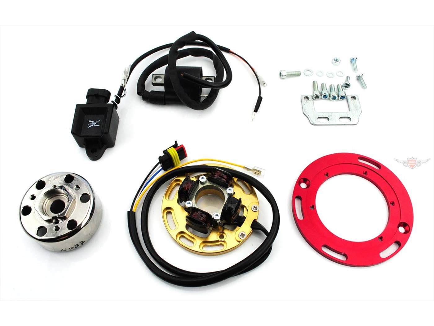 Diverse / Import Zapalování 60 W, setrvačník 71 mm, 310 g, kužel 17x12 mm, základová deska 94 mm, adaptér 120 mm, pro Yamaha, DT 50 MX MG00041440