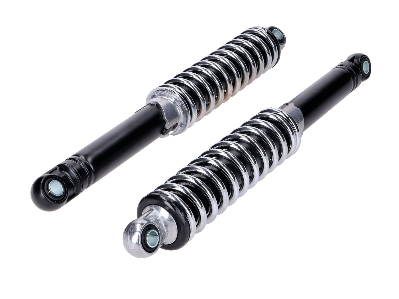 Diverse / Import Sada tlumičů 340 mm černé pochromované 10 mm 8 mm pro Puch Maxi S, Zündapp, Kreidler, Hercules, moped, mokick, moped MG00002504